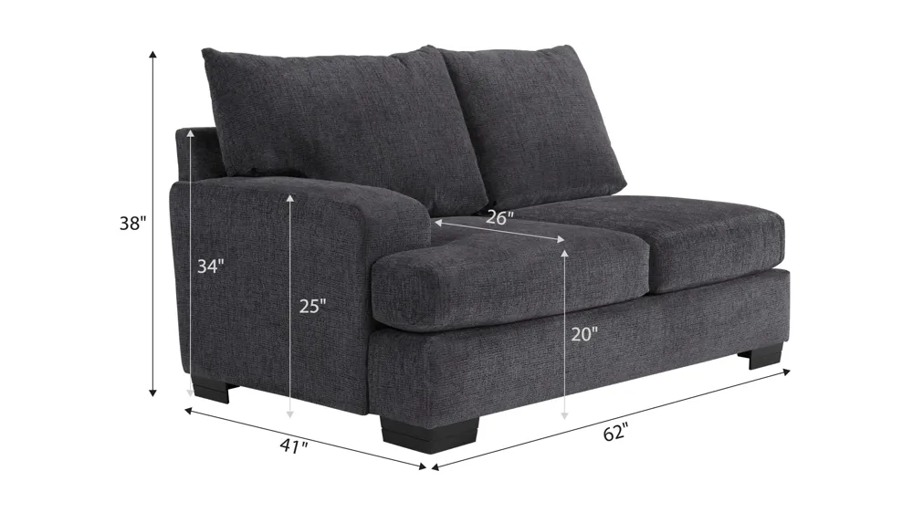 Cooper Left Arm Facing Loveseat Dimensions