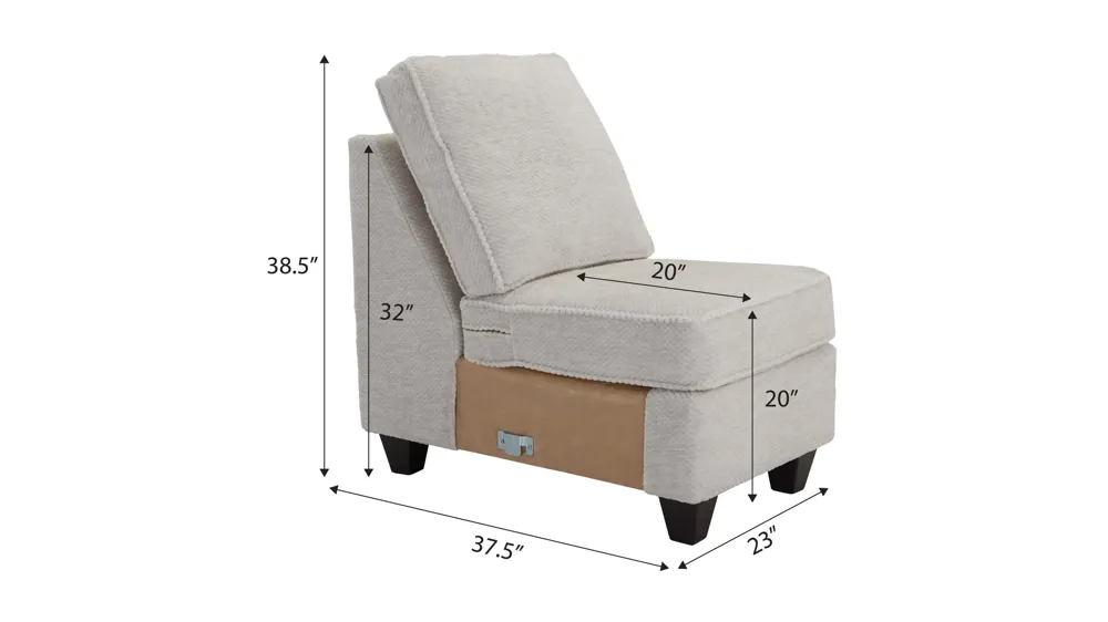 Dune Armless Chair Dimensions
