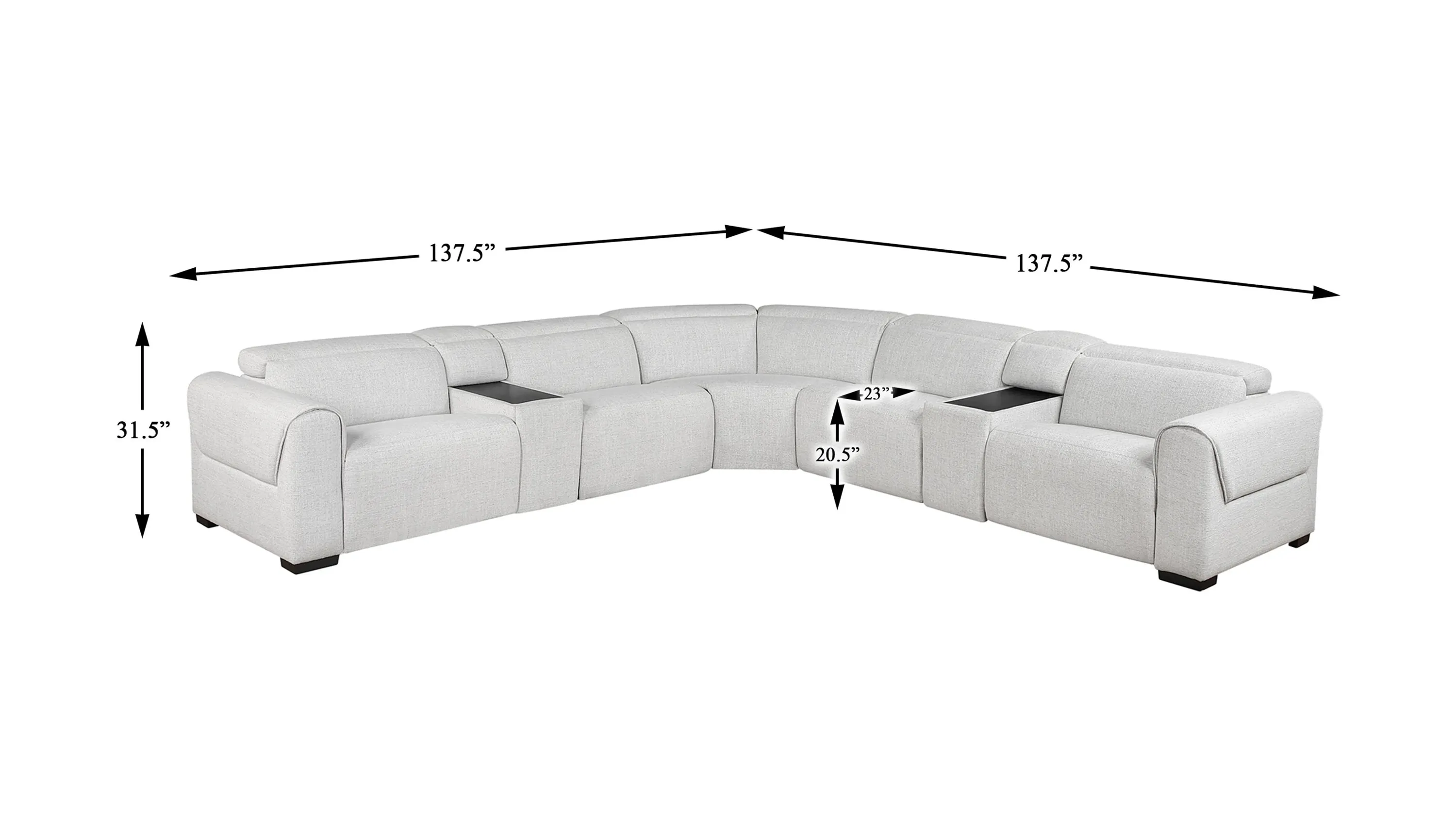 Zennia 7-pc. Modular Power Reclining Sectional | Raymour & Flanigan