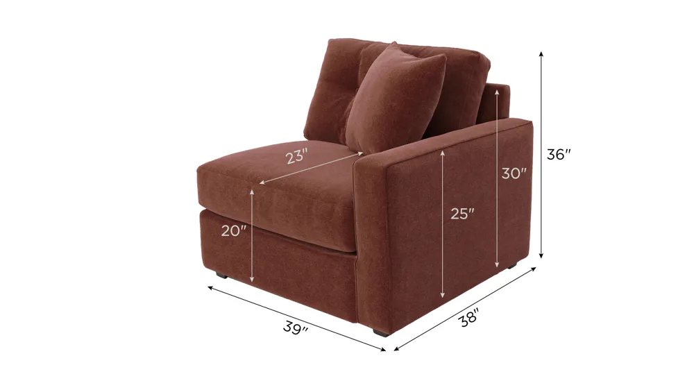 ModularOne Right Arm Facing Chair Dimensions