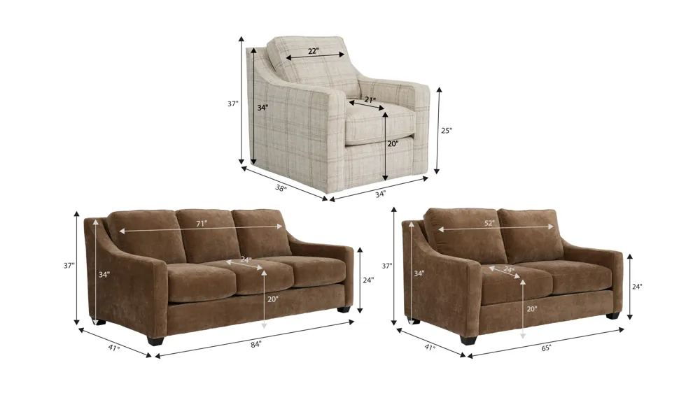 Beckwith Living Room Set Dimensions