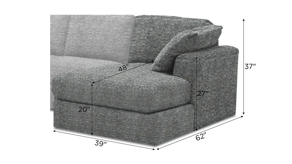 Nappily Right Arm Facing Chaise Dimensions