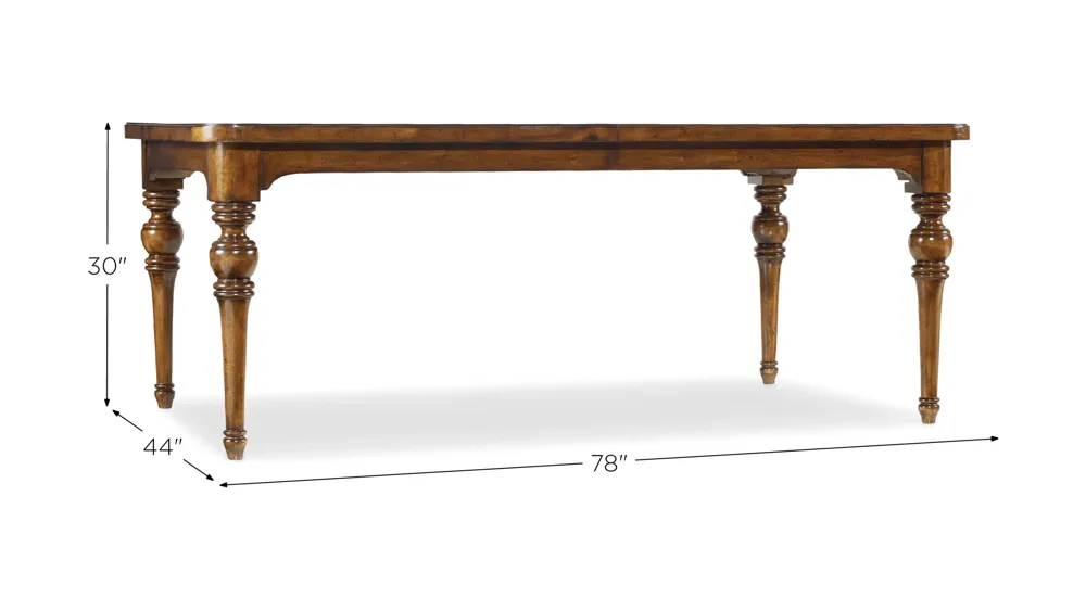 Tynecastle Rectangular Dining Table with Two Leaves Dimensions