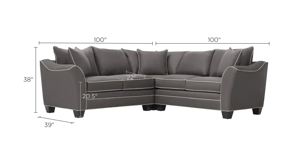 Foresthill 3-pc. Symmetrical Loveseat Sectional Sofa Dimensions