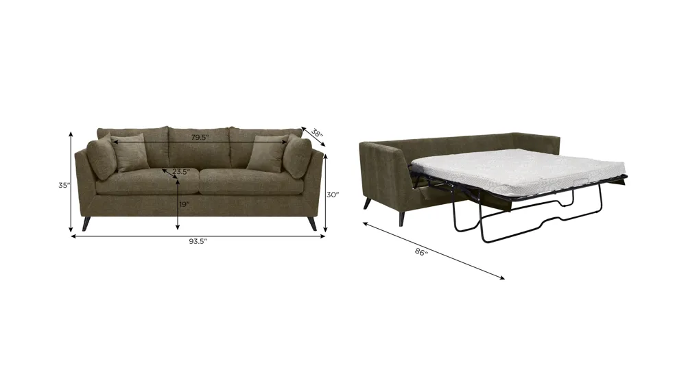 Caruso Queen Sleeper Sofa Dimensions