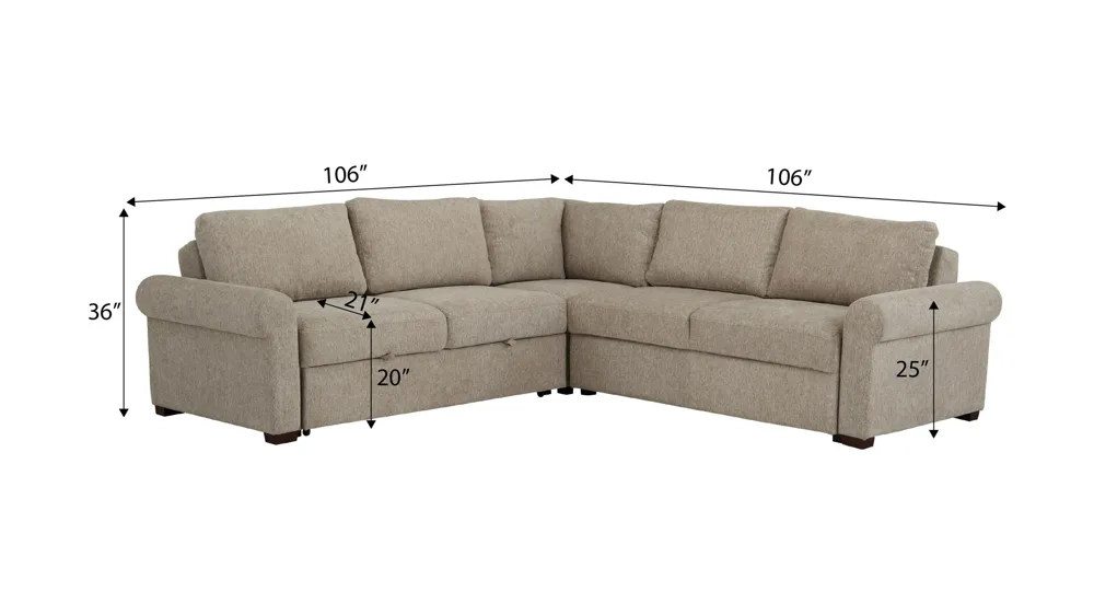 Juniper 4-pc. Sectional Dimensions