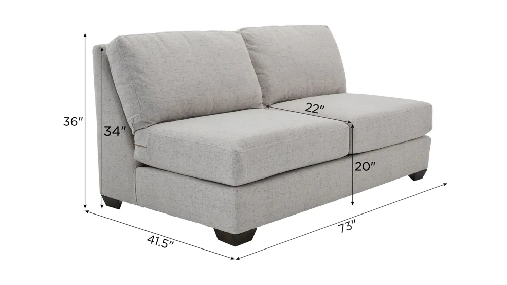 Thatcher Armless Loveseat Dimensions