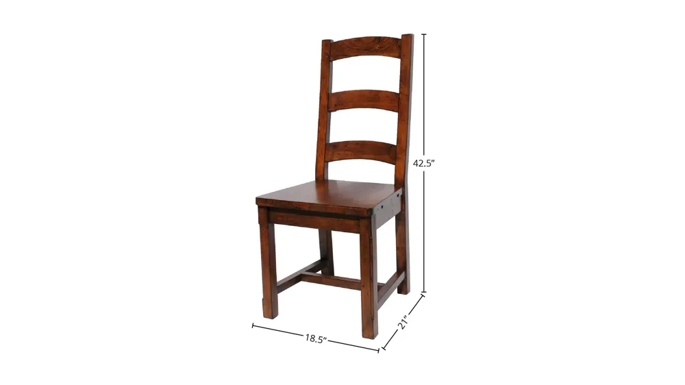 Irish Coast Ladder Back Chair - African Dusk (Set of 2) Dimensions