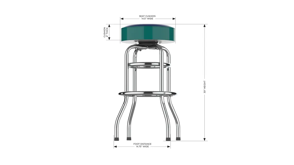 MLB Backless Swivel Bar Stool Dimensions