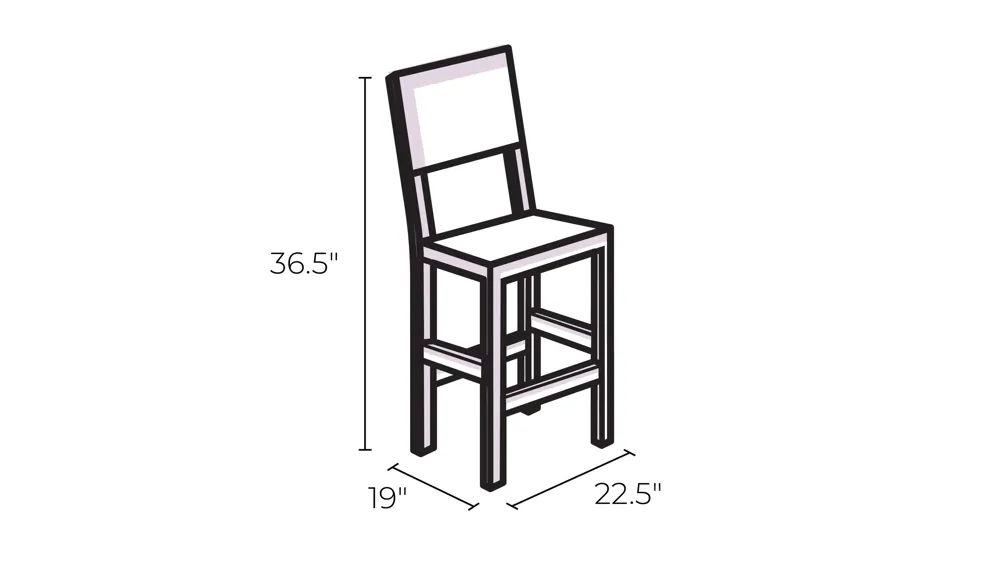 Basila Swivel Counter Stool Dimensions
