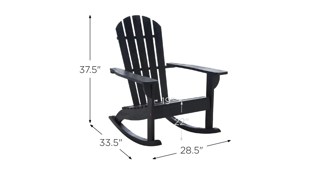 Newton Outdoor Adirondack Rocking Chair Dimensions