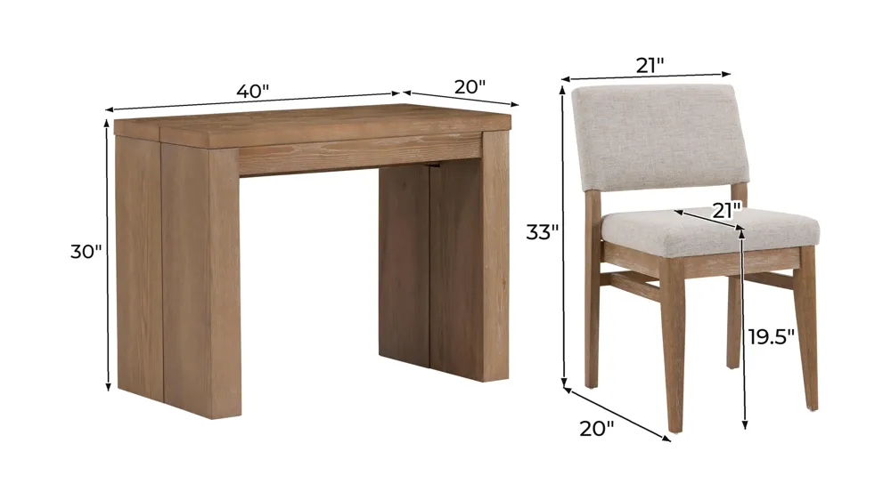 Callisto 3-pc. Dining Set Dimensions