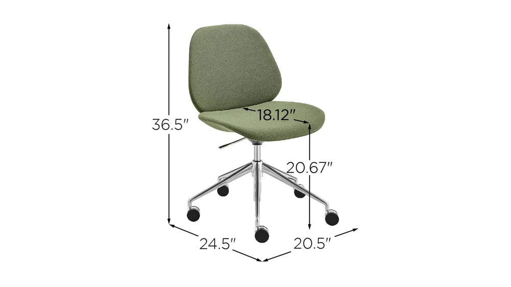 Lyle Armless Office Chair Dimensions
