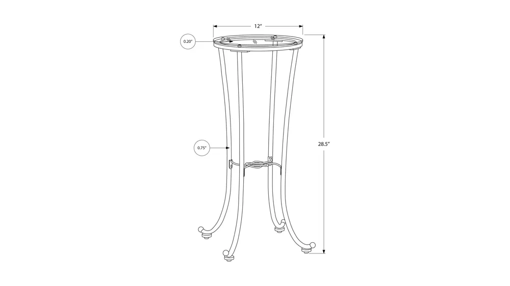 Monarch Specialties Display Accent Table Dimensions