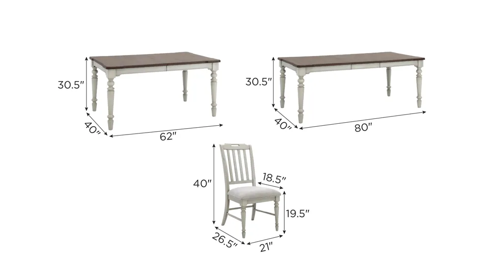 Saybrook 5-pc. Dining Set Dimensions