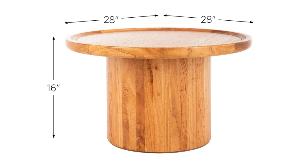Anwen Round Pedestal Coffee Table Dimensions
