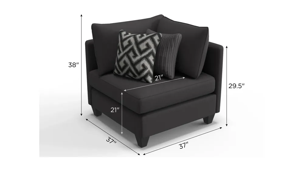 Piper Chenille Corner Dimensions