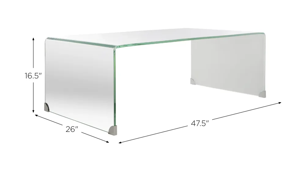 Minerva Ombre Glass Coffee Table Dimensions