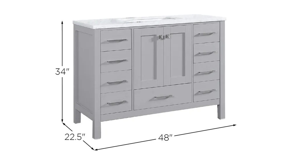 Sydney 48" Bathroom Vanity Dimensions