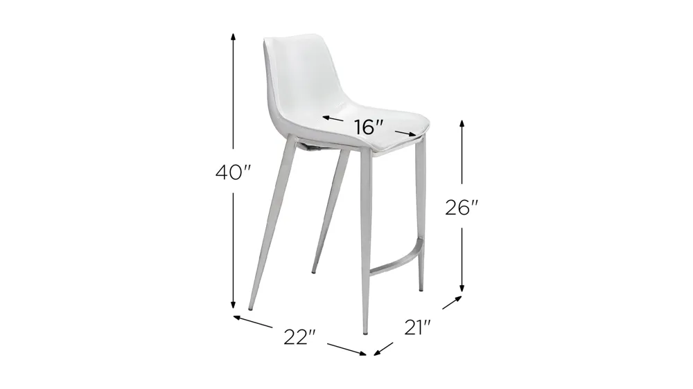 Magnus Counter-Height Stool: Set of 2 Dimensions