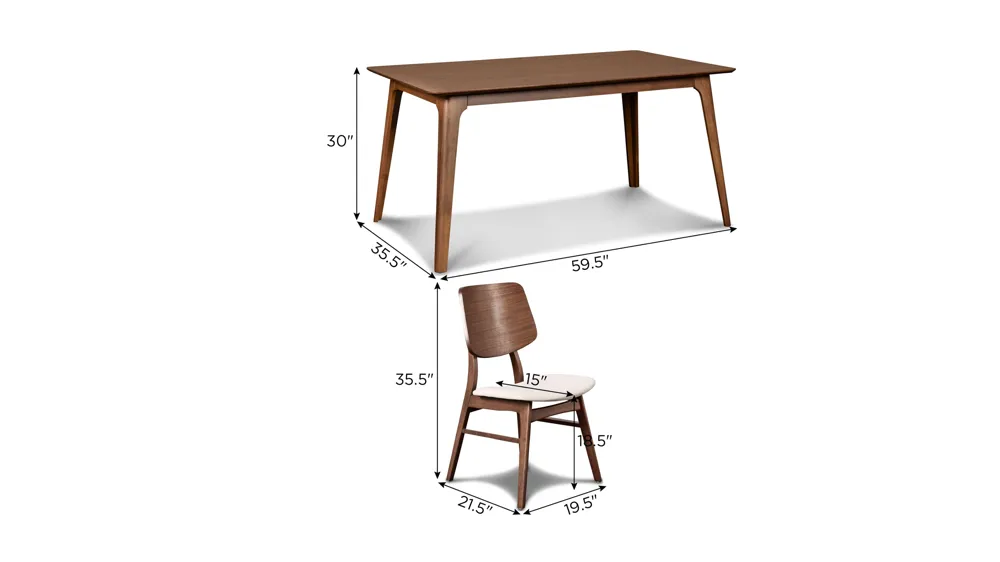Oscar 5-pc. Dining Set Dimensions