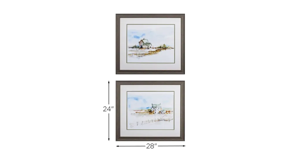 Prairie Farmhouse S/2 Wall Art Dimensions