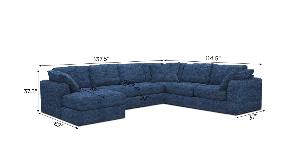 Nappily 4-pc. Sectional Dimensions