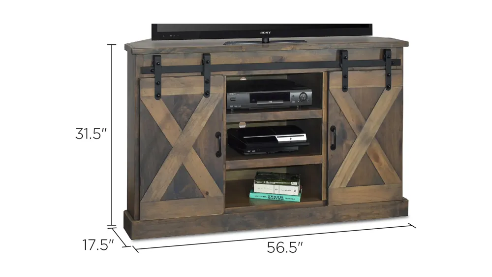 Farmhouse 56" Corner TV Console Dimensions