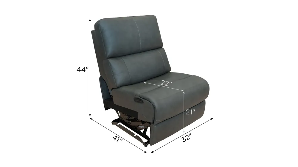 Henrick Triple Power Leather Armless Recliner Dimensions