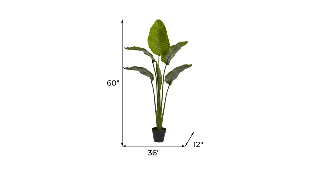 Travelers Palm Artificial Tree (Indoor/Outdoor) Dimensions