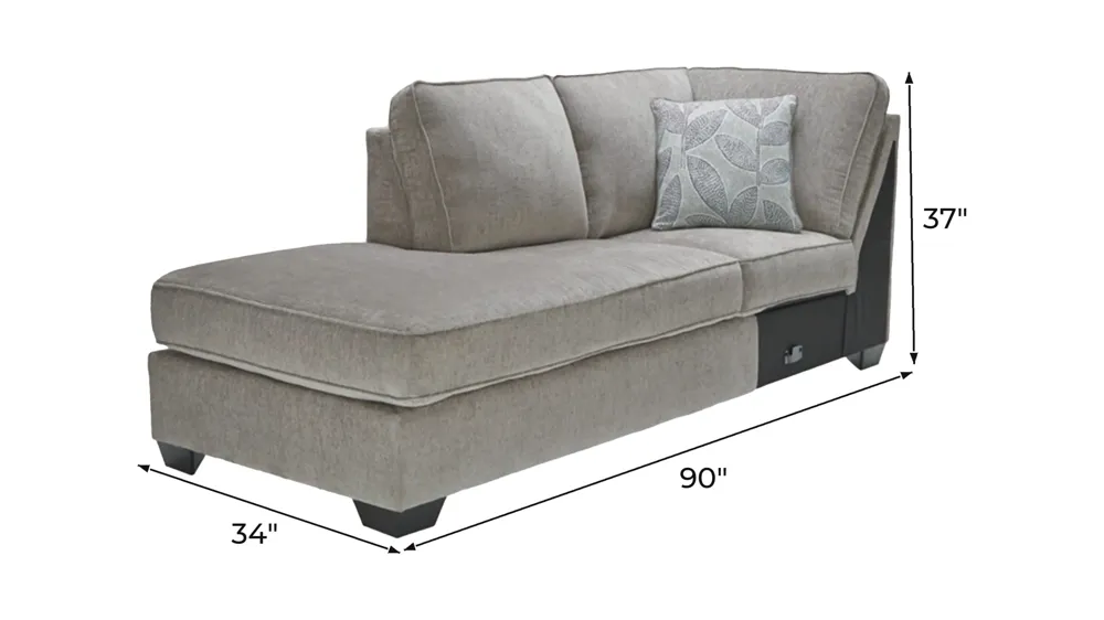 Adelson Chenille Left Arm Facing Chaise Dimensions