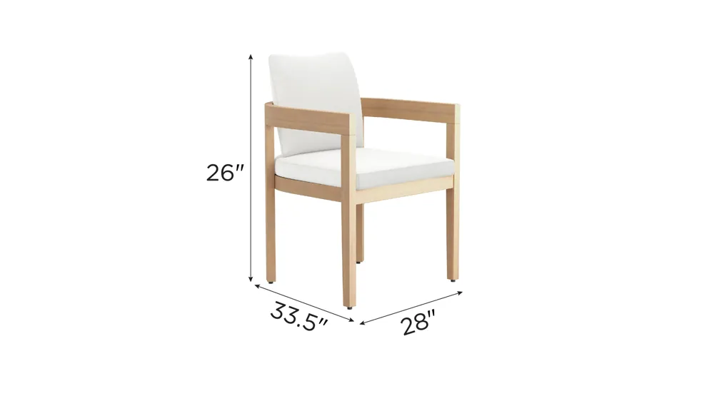 Wesley Outdoor Patio Dining Chair  - Set of 2 Dimensions