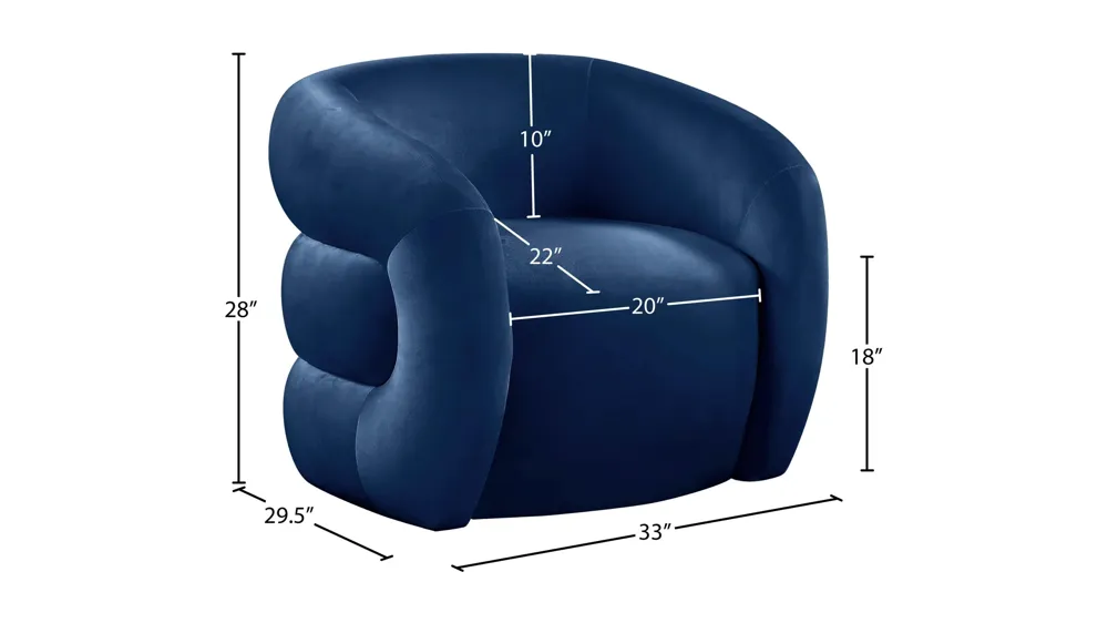 Roxbury Velvet Accent Chair Dimensions