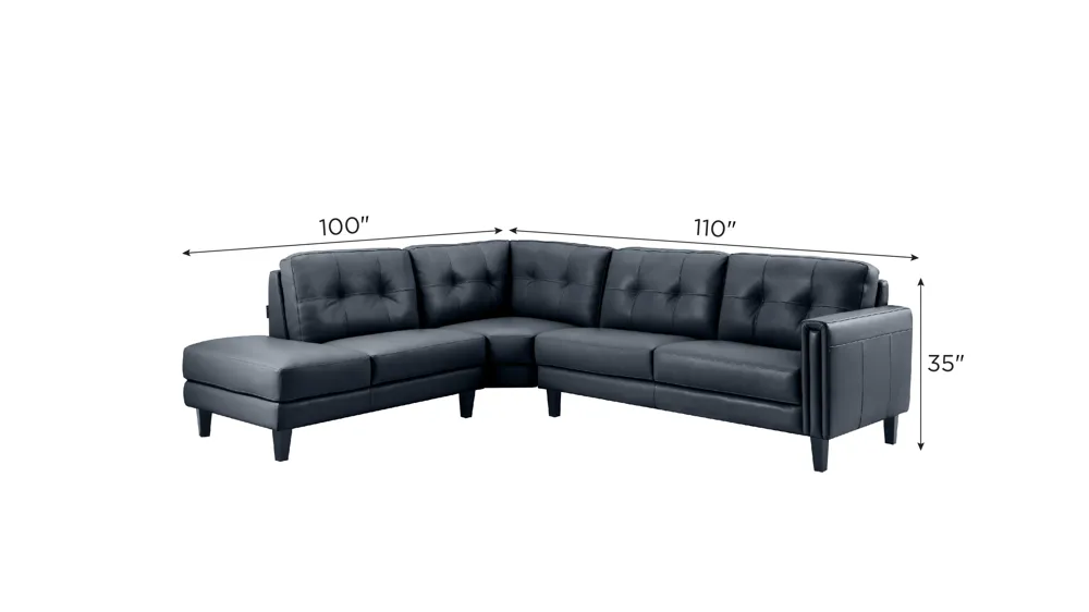 Salerno 3-pc. Sectional Dimensions