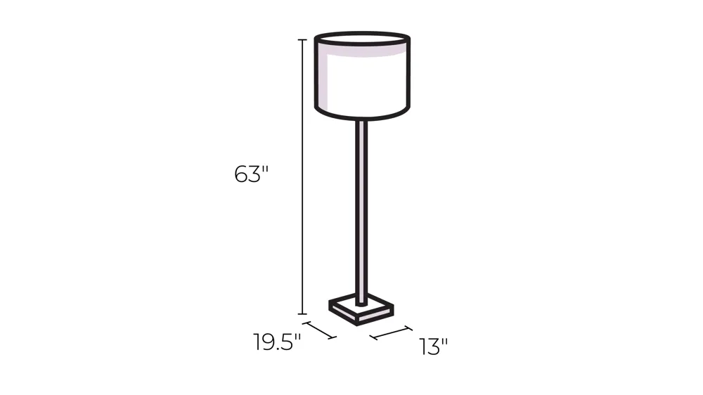 Cove 2-Light Floor Lamp Dimensions