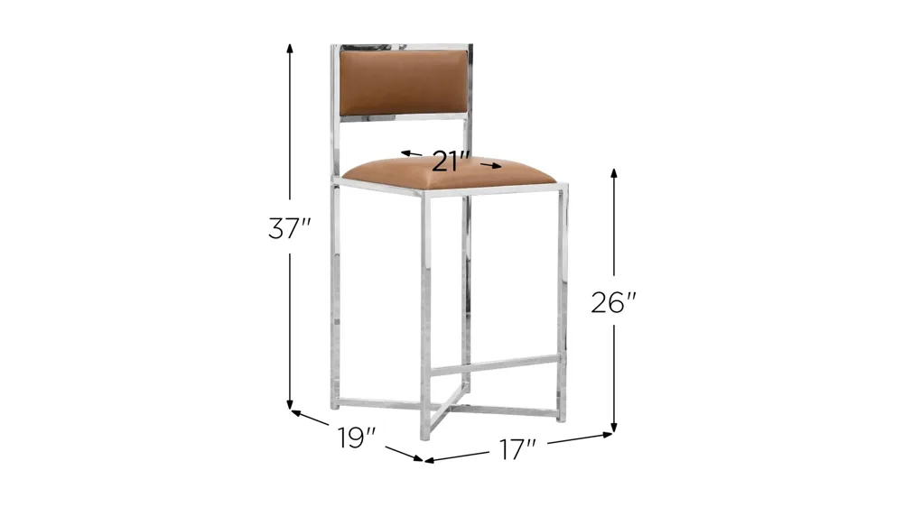 Amalfi X-Base Counter Stool- Set of 2 Dimensions