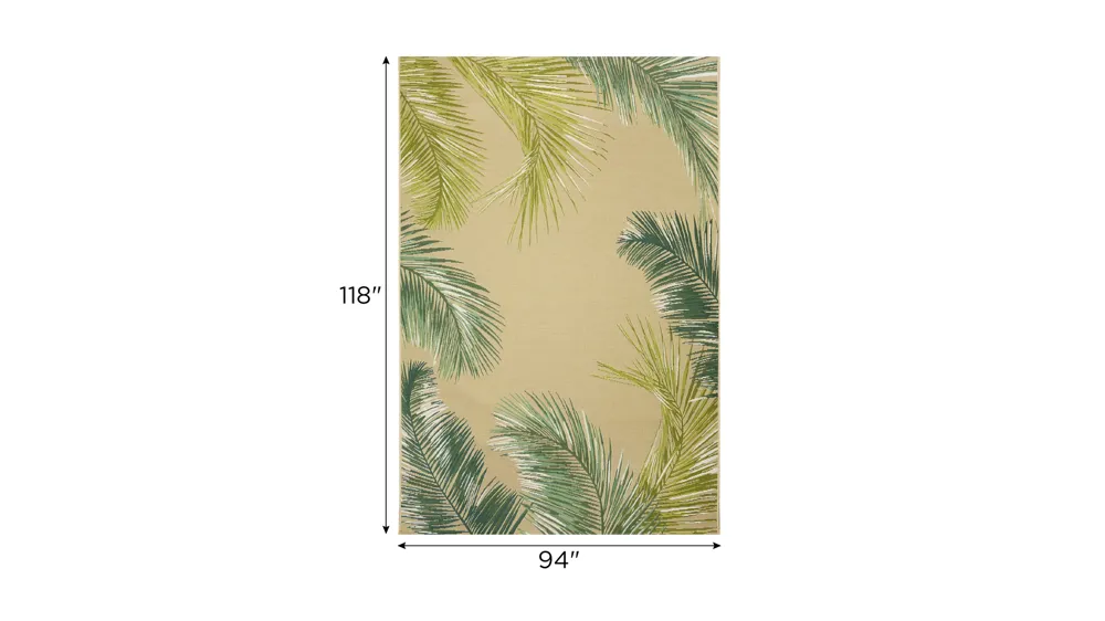 Marina Palm Border Indoor/Outdoor Area Rug Dimensions