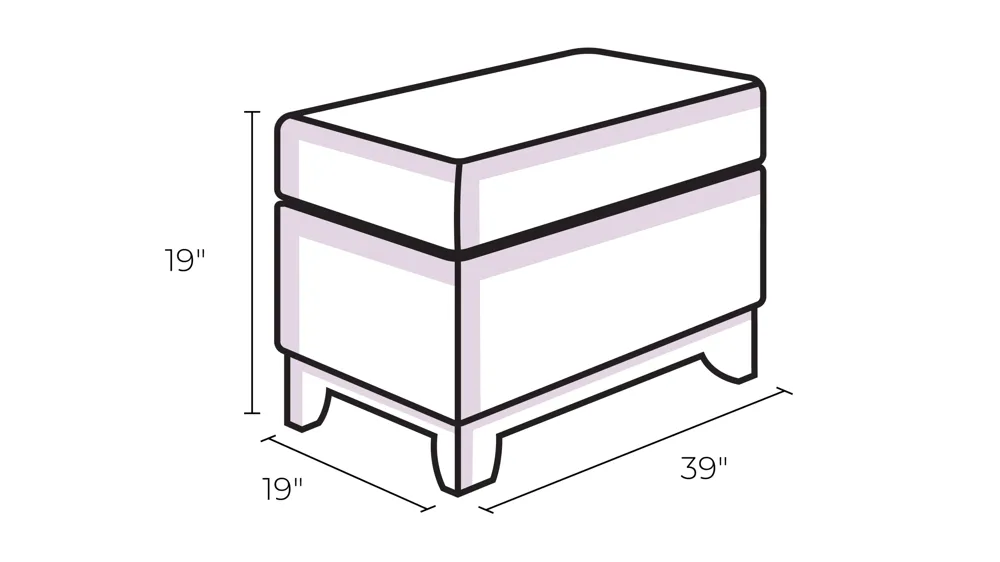 Tallula Storage Bench with Hinged Lid Dimensions