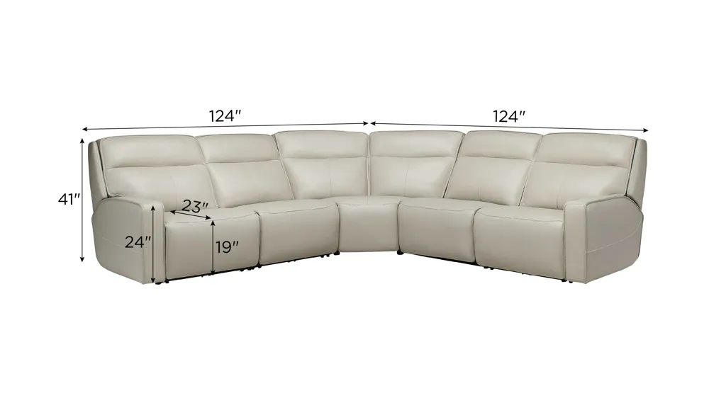 Beckett 5-pc. Power Sectional Dimensions