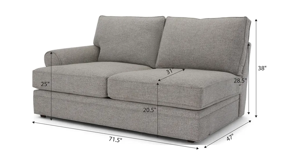 Nelson Left Arm Facing Loveseat Dimensions