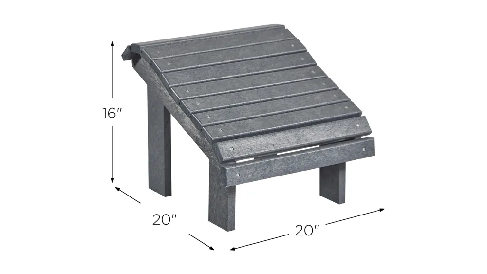 Generation Recycled Outdoor Premium Adirondack Footstool Dimensions