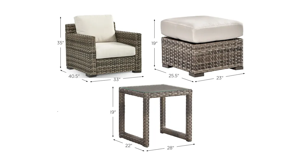 New Java Outdoor Living Outdoor Chair and Table Set Dimensions