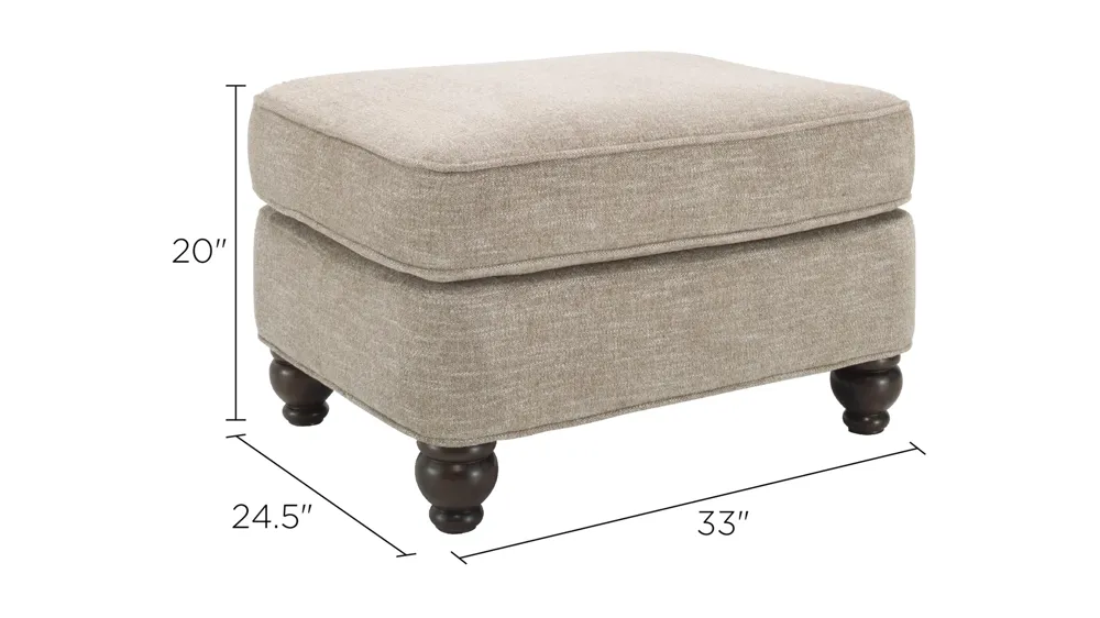 Tifton Chenille Ottoman Dimensions