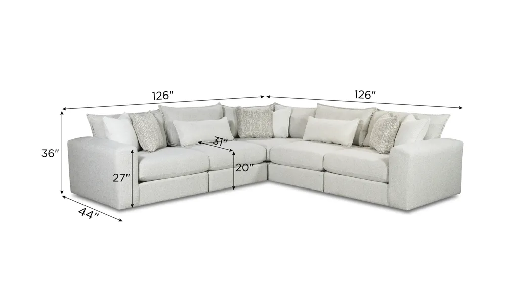 Durango 5-pc. Sectional Dimensions