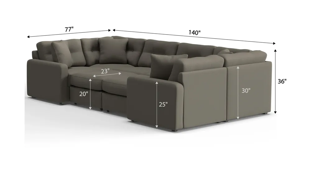 ModularOne 8-pc. Sectional Dimensions