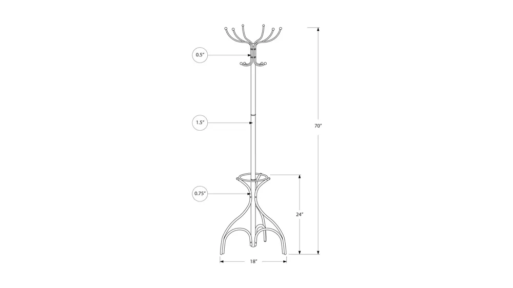 Denver Coat Rack Dimensions