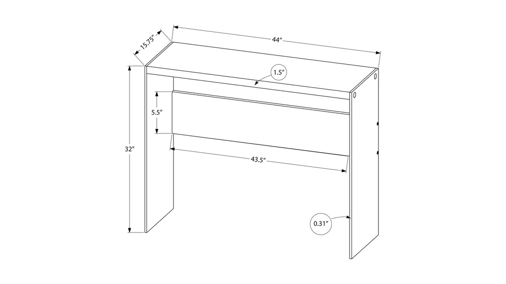 Veda Sofa Table Dimensions