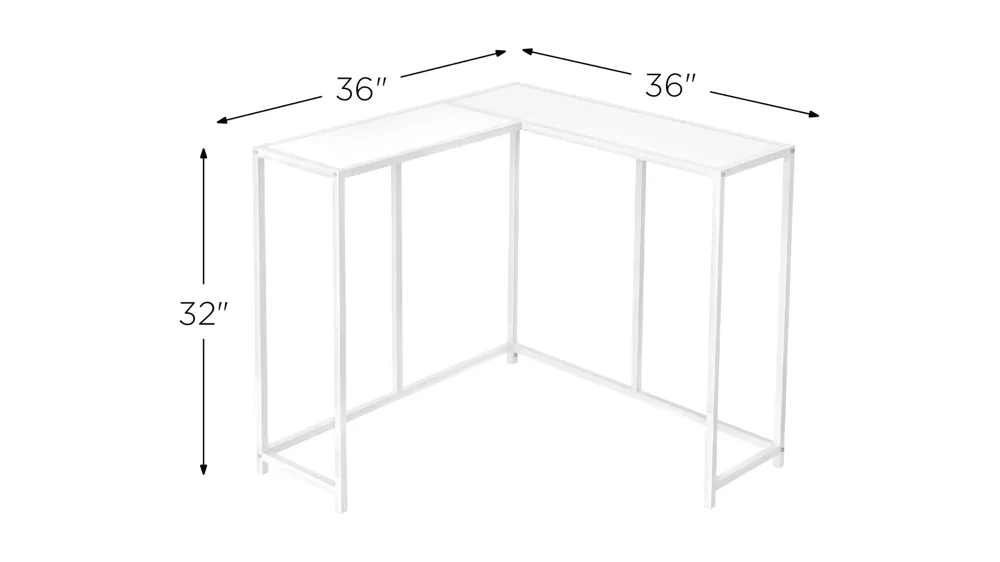 Sanza L-Shaped Console Table Dimensions