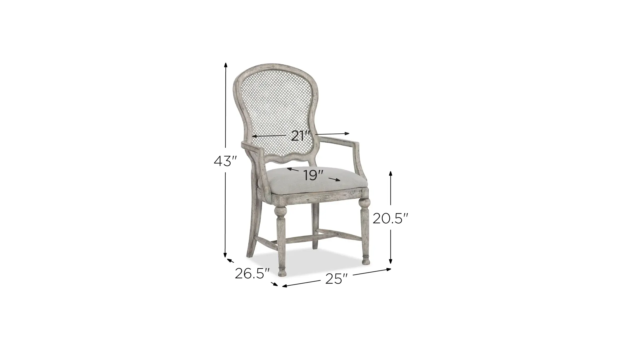 Boheme Gaston Metal Back Arm Chair - Set of 2 - Thumbnail 4