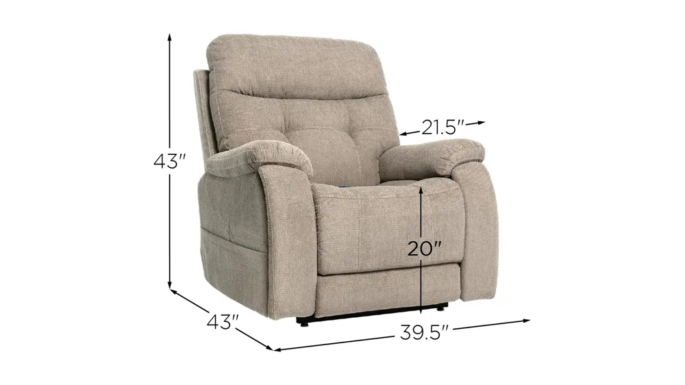 Olympus FDA Certified Power Lift Recliner w/ Adjustable Headrest Dimensions